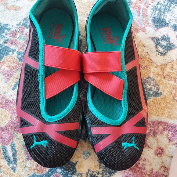 Puma Womens Fitness Shoes - Black, Teal and Raspberry ContColors, Sz 6, - Picture 1 of 7